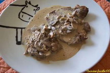 Escalope de veau, champignons de Paris crémés