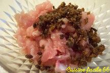 Cassolette de dinde farcie, marrons et champignons