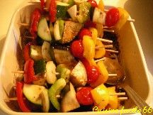 Brochettes de lgumes dt  la plancha, marinade Mditerranenne