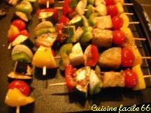 Brochettes de lgumes dt  la plancha, marinade Mditerranenne