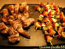 Brochettes de lgumes dt  la plancha, marinade Mditerranenne