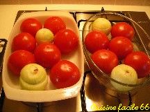 Tomates, courgettes et oignons farcies  lancienne