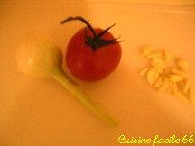 Flageolets frais  la tomate et oignon nouveau