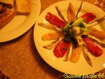 Assiette de poivrons et anchois au vinaigre  la catalane