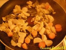 Lgumes et viandes de  poule au pot  sauts