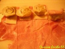 Cur dartichauts en petits rouls au jambon en gratin