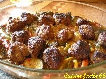 Boulettes de viandes  lorientale sur son lit de ratatouille