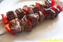 Brochettes hampe de bœuf et cœur d’agneau à la plancha