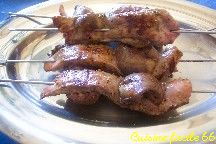 Brochettes daiguillettes et curs de canard gras