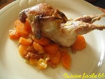 Carottes au cumin, miel de Calune et lardons