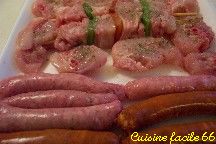 Grillade catalane de lapin et saucisses  la plancha