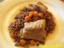 Lentilles aux Coustellous (travers de porc)