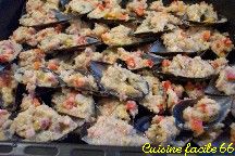 Moules farcies gratines  lespagnole au jambon et poivron