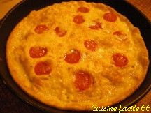 Omelette au fromage  Fleur de neige  et tomates cerises