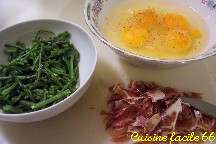 Omelette aux asperges sauvages et jambon cru