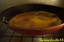 Omelette échalote jambon