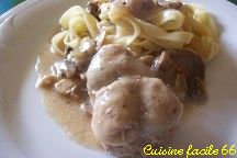 Paupiettes de veau aux champignons de Paris crémés