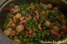 Petits pois en cocotte au lard