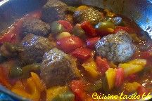 Boulettes de bufs pices aux trois poivrons (couleurs basquaises)