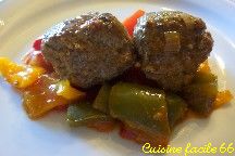 Boulettes de bufs pices aux trois poivrons (couleurs basquaises)