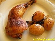 Cuisses de poulet rti aux pommes de terre et oignons  la graisse de canard