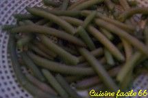 Haricots verts pols aux foies de volailles confits