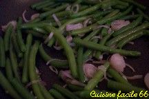 Haricots verts pols aux foies de volailles confits