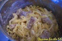 Tagliatelles (ptes fraches) aux aiguillettes de canard gras