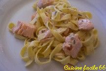 Tagliatelles (ptes fraches) au saumon