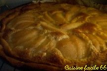 Tarte aux poires, frangipane sur lit de ganache au chocolat noir