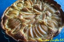 Tarte aux poires, frangipane sur lit de ganache au chocolat noir