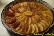 Tarte aux pommes sur lit de compote au gingembre et  la cannelle