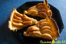 Tarte aux pommes sur lit de compote au gingembre et  la cannelle