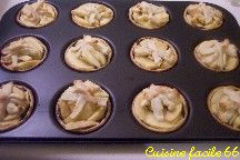 Tartelettes aux pommes et ganache au chocolat noir