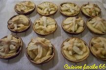 Tartelettes aux pommes et ganache au chocolat noir