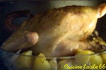 Poulet rti aux pommes de terre et oignons