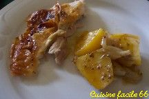 Poulet rti aux pommes de terre et oignons