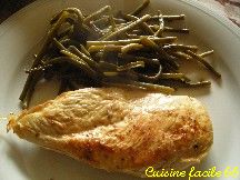 Blancs de poulet aux haricots verts