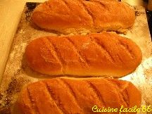 Pain "bâtard" à la levure de boulangerie (3 pains de 260 gr)