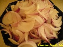 Oignons de Toulouges, pommes de terre et hachis de bœuf au four