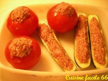 Tomates et courgettes farcies traditionnelles (façon cuisine de maman)