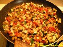 Fricassée de légumes d'été (oignon, courgette, aubergine, tomate)