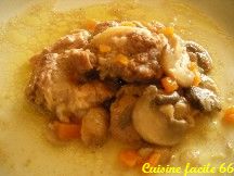 Sauté de poitrine de veau aux champignons de Paris crémé