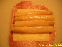 Asperges blanches roulées au jambon à la crème