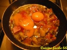 Omelette à la ratatouille et jambon cuit