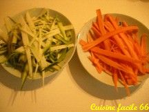Tagliatelles de carottes et courgettes