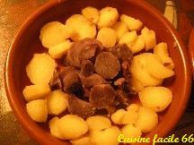 Pommes de terre « ratte » et « vitelottes » au jambon, tartiflette gratinées